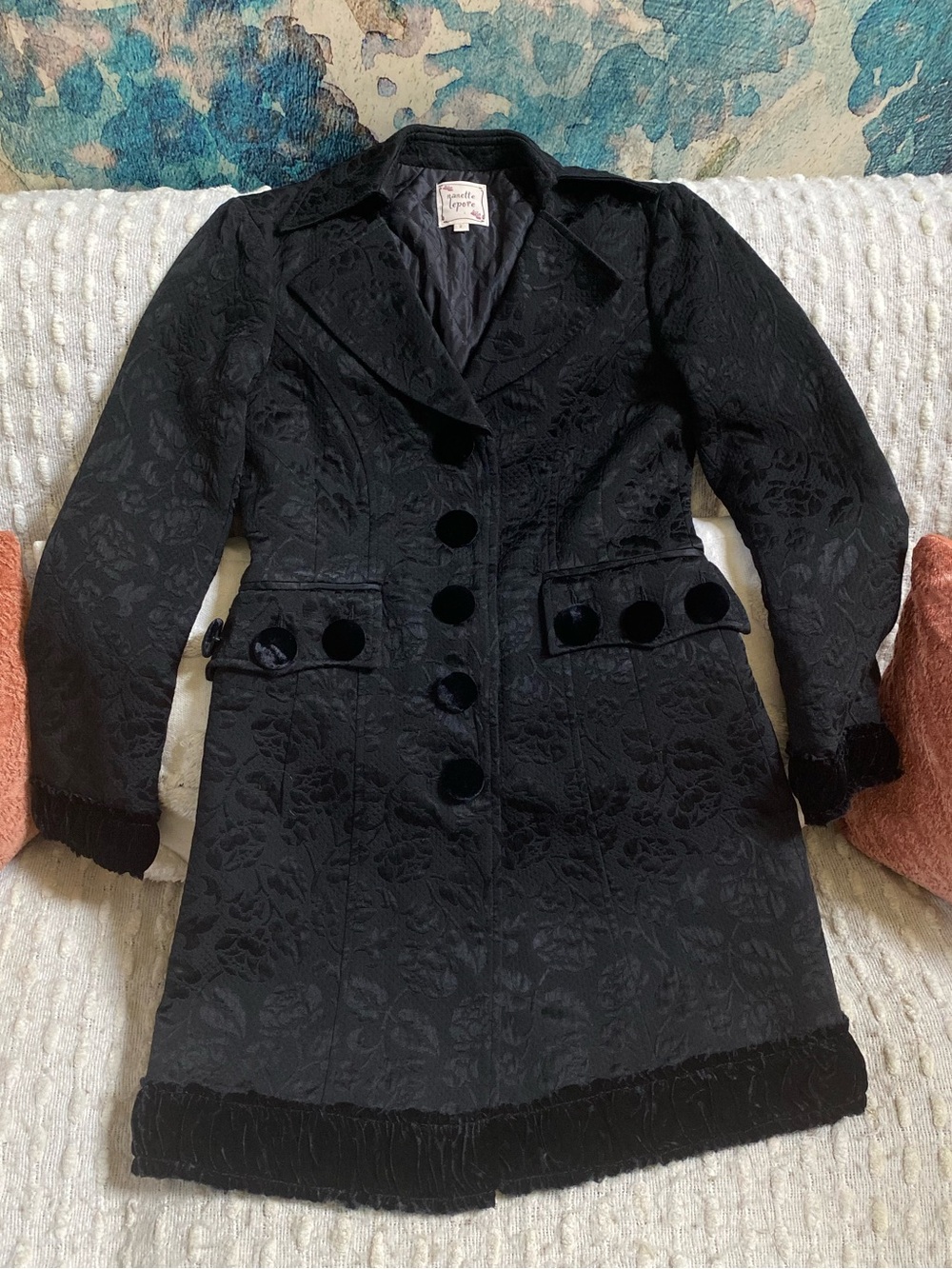 {Nanette Lepore} Jacquard and Velvet Coat